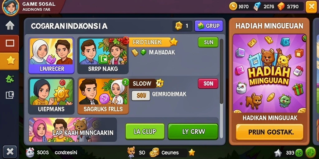 Tampilan beranda game yang menarik dan informatif.