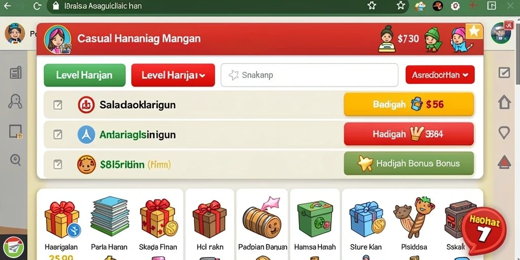 Tampilan menarik dengan berbagai tema slot.